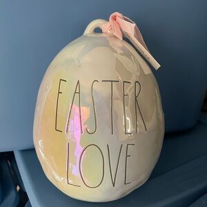Ceramic 'Easter Love' Iridescent Egg Ornament Large Egg